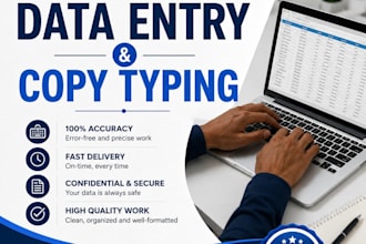 accurate data entry copy typing and web research