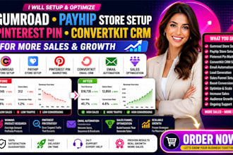 optimize gumroad payhip store setup pinterest pin convertkit CRM for more sales
