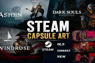 design professional steam capsule art, game banner and key art