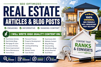 write SEO real estate articles mortgage blogs and blog posts