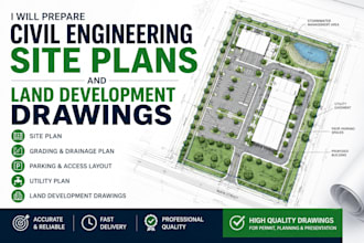 prepare civil engineering site plans and land development drawings