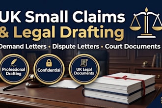 draft UK small claims demand letters dispute letters and court document