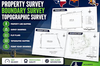 create property survey boundary survey topographic survey drawings