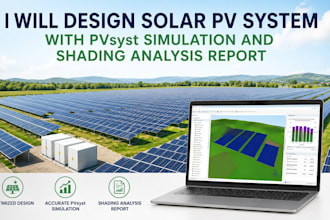 design solar pv system with pvsyst simulation and shading analysis report