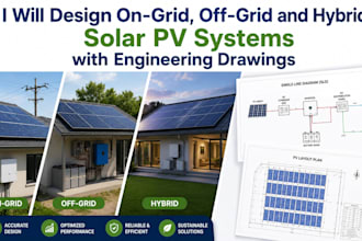 design on grid off grid and hybrid solar pv systems with engineering drawings