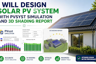design solar pv system with pvsyst simulation and 3d shading report