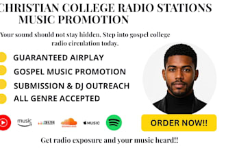 plug your gospel music to 250 active christian college radio stations