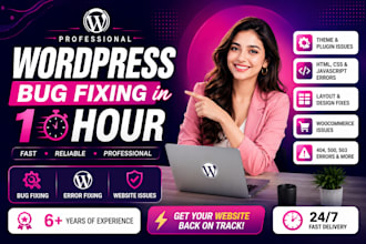 fix any wordpress issues, critical errors, bugs, 500, 403 and 404 errors