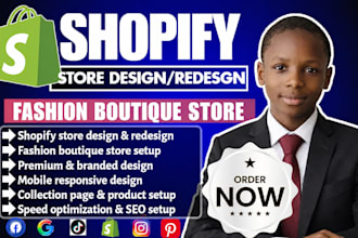 design a fashion boutique shopify store with a premium and branded look