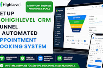 setup gohighlevel crm funnel and automated appointment booking system