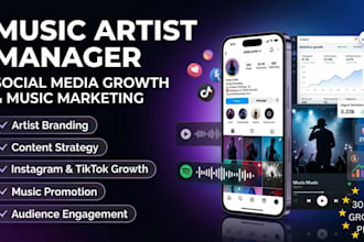 be your music artist manager and social media manager for music growth