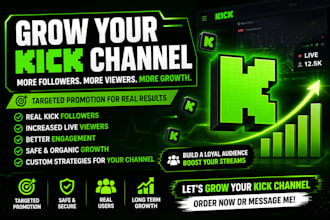 do kick channel promotion to boost kick followers, kick live viewers