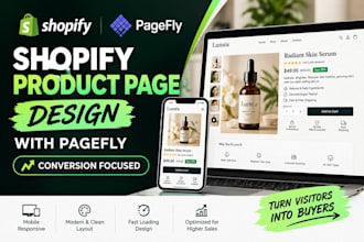 design a high converting shopify product page with pagefly