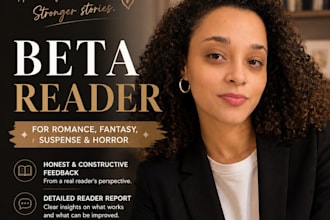 beta read your romance, fantasy, suspense, or horror novel