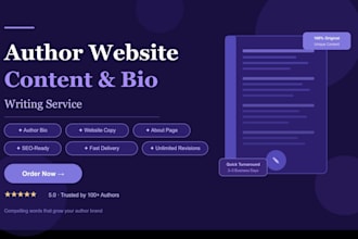 write author website content and author bio