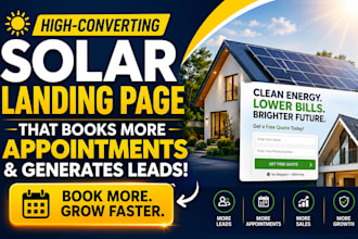build a solar landing page that book more appointment generate leads