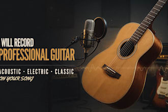 record professional acoustic, electric or classic guitar on your song