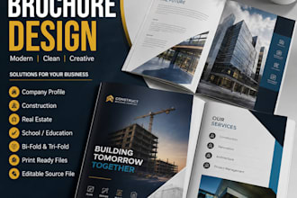 design professional brochure, company profile, bi fold and tri fold brochure