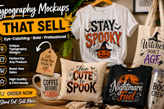 design spooky fonts typography mockups for halloween etsy shops