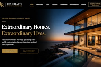 design or redesign wordpress luxury real estate brokerage portfolio website