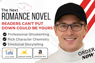 ghostwrite romance fiction novel with dynamic plots as a romance ebook writer