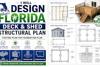 design florida deck and shed structural plan, footing plan for foundation plan