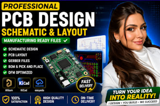 design pcb layout schematic and manufacturing ready gerber files bom footprints