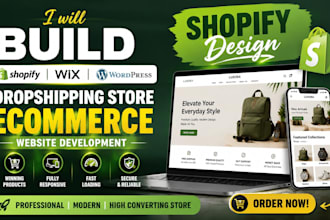 build shopify wix wordpress dropshipping store ecommerce website development