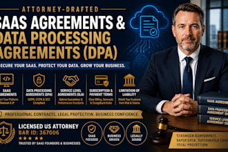 draft professional saas agreements and data processing agreements dpa