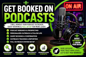 handle your podcast outreach, guest booking, and full setup for more leads