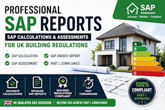provide sap calculations sap report and epc assessments for building regulations