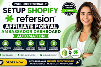 setup shopify refersion affiliate portal ambassador dashboard automation