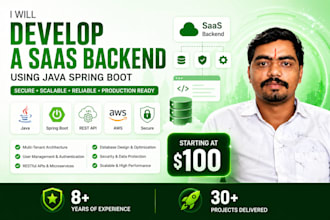 develop a saas backend using java spring boot