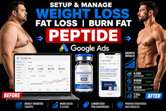 setup and manage fat loss weight loss loss fat burn fat peptide google ads