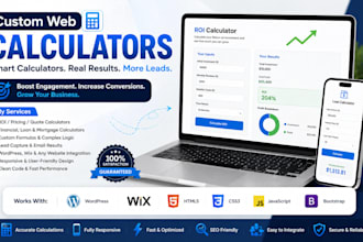 create a custom ROI, pricing, quote and web calculator for wix or wordpress