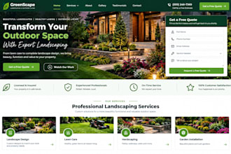 build landscaping website lawn care website mower website gardening website