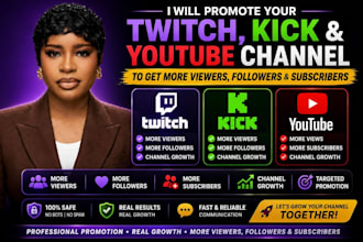 promote your twitch, kick and youtube channel