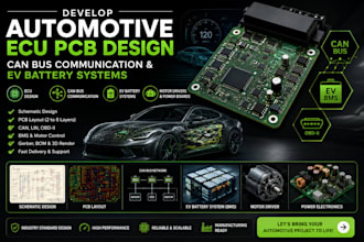 develop automotive ecu pcb design, can bus communication and ev battery systems