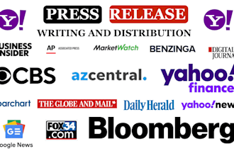 write and distribute press release to premium USA UK news websites submit pr