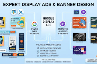 set up and design goo gle display ads and google banner ads