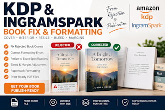 fix rejected book cover resize paperpack formatting errors KDP or ingramspark
