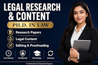 research and write legal papers and content