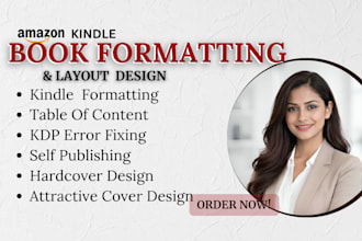 do book formatting for amazon KDP paperback kindle ebook layout design