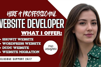 professional duda website designer, showit website expert, wordpress developer
