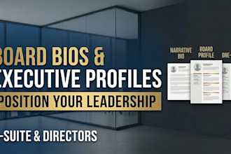 write your c suite executive bio, board bio and leadership profile