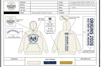 design streetwear hoodies, joggers, tshirts and fashion apparel tech packs