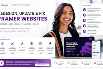 redesign update fix framer website bugs cms blog template design framer website
