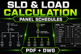 prepare single line diagram panel schedule and load calculation