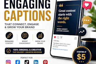 write engaging social media captions for instagram posts and content