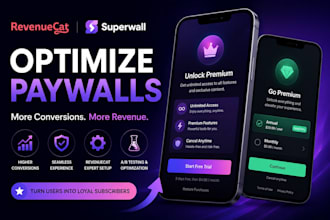 design and optimize revenuecat and superwall paywalls for mobile app